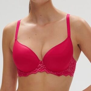 Sz 30E INT (US) Teaberry NWT Simone Pérèle Caresse 3D Plunge Bra